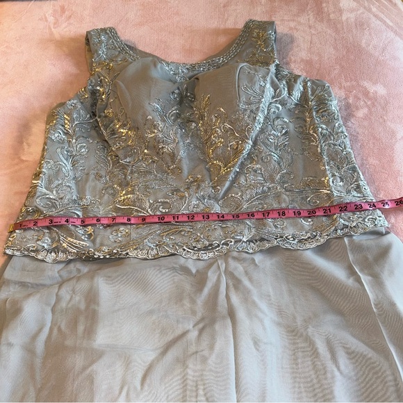 Gray chiffon sleeveless Mother of the Bride dress size 22W matching jacket - Picture 10 of 11